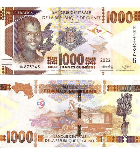 1000 فرنك، غينيا، 2022، UNC 004198 фото 1000 فرنك، غينيا، 2022، UNC 004198 фото