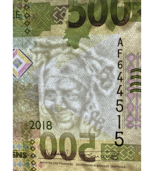500 Francs, Гвінея, 2022 рік, UNC 001808 фото