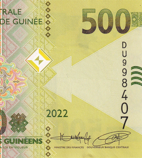 500 Francs, Гвінея, 2022 рік, UNC 001808 фото