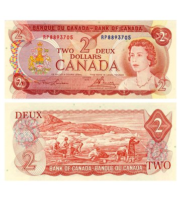 2 Dollars, Canada, 1974, UNC