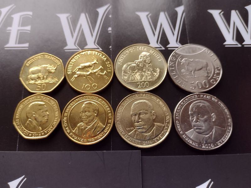 4 coins 50, 100, 200, 500 Shilingi, Tanzania, 2014 - 2015, UNC