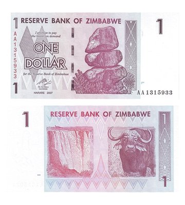 1 Dollar, Зімбабве, 2007 рік, UNC 002623 фото