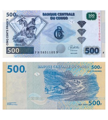 500 Francs, Congo, 2022, UNC