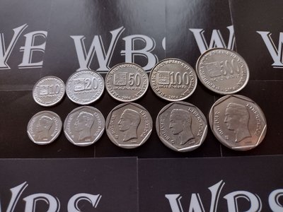 5 coins 10, 20, 50, 100, 500 Bolivares, Venezuela, 2002 - 2004, UNC