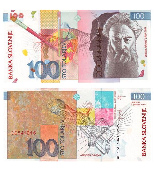 100 Tolarjev, Словенія, 2003 рік, UNC 002573 фото