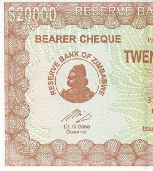 20000 dolarów, Zimbabwe, 2003 rok, UNC