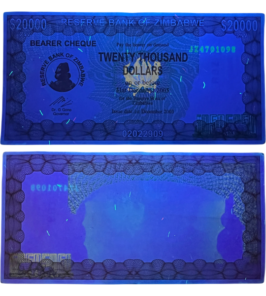 20000 dolarów, Zimbabwe, 2003 rok, UNC