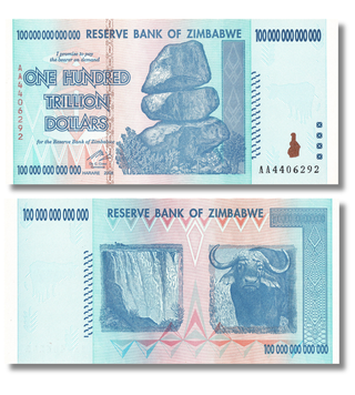 100 000 000 000 000 Dollars, Зімбабве, 2008 рік, aUNC / UNC 005462 фото