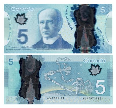 5 Dollars, Канада, 2013 ( 2022 ) рік, UNC Polymer 002424 фото