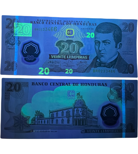 20 伦皮拉, 洪都拉斯, 2008 年, UNC, 塑料钞 005263 фото