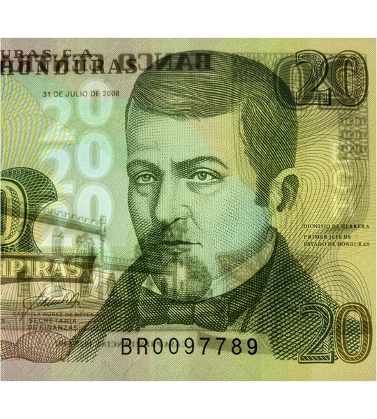 20 伦皮拉, 洪都拉斯, 2008 年, UNC, 塑料钞 005263 фото