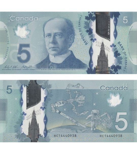 5 Dollars, Canada, 2013, UNC Polymer