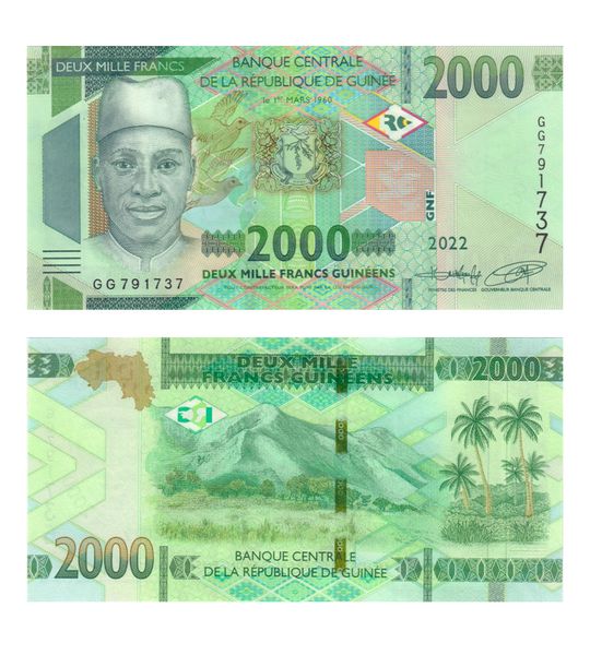 2000 Francs, Гвінея, 2022 рік, UNC 002425 фото