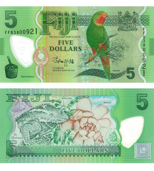 5 Dollari, Figi, 2022, UNC Polymer 004317 фото 5 Dollari, Figi, 2022, UNC Polymer 004317 фото