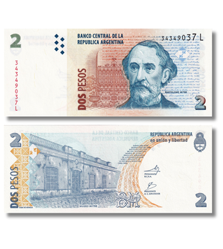 2 pesos, Argentine, 2002, UNC 005215 фото