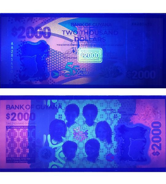2000 Dollars, Guyana, 2022, UNC Polymer Comm.
