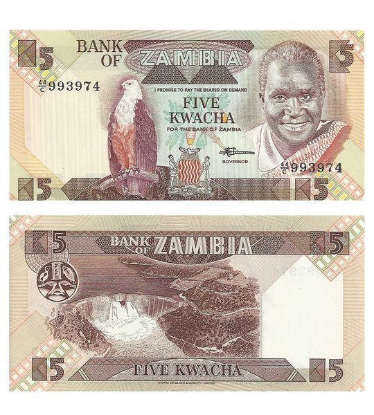5 Kwacha, Замбія, 1980 - 1988 рік, UNC 001780 фото