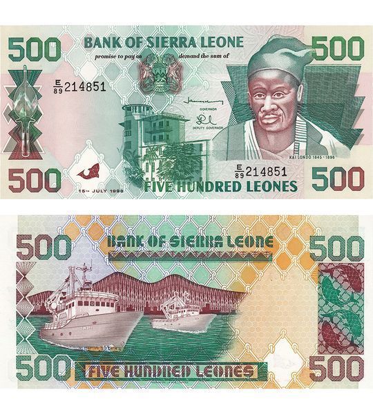 500 Leones, Sierra Leona, 1998, UNC 003918 фото 500 Leones, Sierra Leona, 1998, UNC 003918 фото