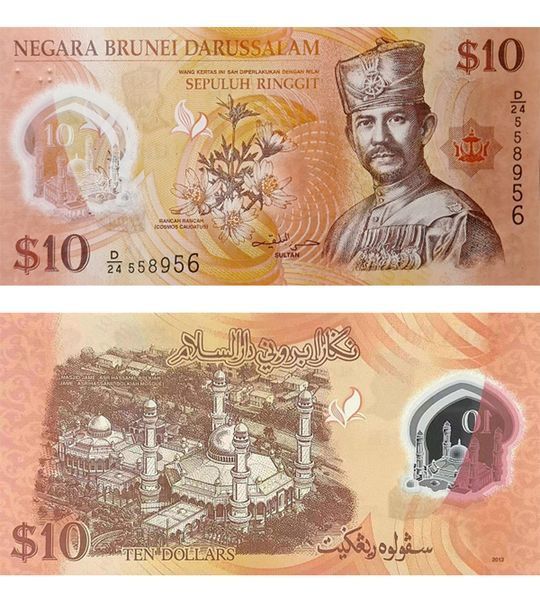 10 Ringgit, Brunei, 2013, UNC Polymère 003819 фото 10 Ringgit, Brunei, 2013, UNC Polymère 003819 фото