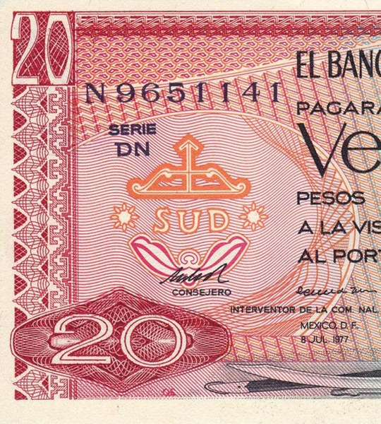 20 Pesos, Мексика, 1977 рік, UNC 005166 фото