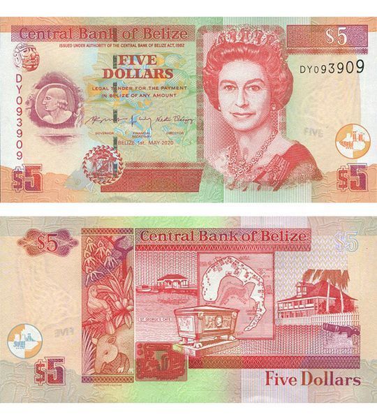 5 Dollars, Belize, 2020, UNC 003373 фото 5 Dollars, Belize, 2020, UNC 003373 фото