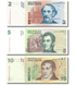 3 банкноты 2, 5, 10 песо, Аргентина, 2002&ndash;2012 годы, UNC 005216 фото 1