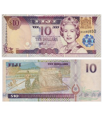 10 Dollars, Фіджі, 2002 рік, UNC 001732 фото