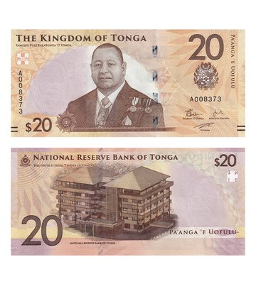 20 Pa'anga, Тонга, 2023 ( 2024 ) рік, UNC 002236 фото