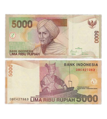 5000 Rupiah, Індонезія, 2016 ( 2001 ) рік, UNC 001877 фото