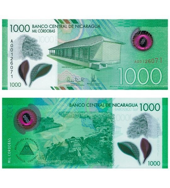 1000 Córdobas, Nicaragua, 2017 (2019), UNC Polymer 002628 фото 1000 Córdobas, Nicaragua, 2017 (2019), UNC Polymer 002628 фото