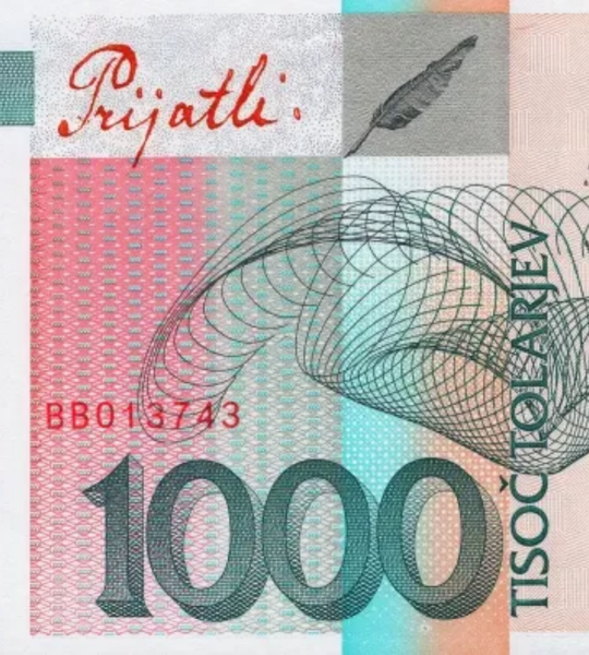 1000 tolarów, Słowenia, 2003 rok, UNC
