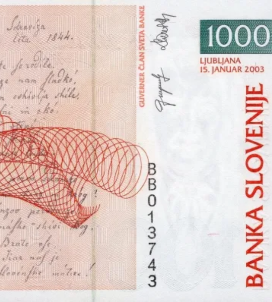 1000 tolarów, Słowenia, 2003 rok, UNC