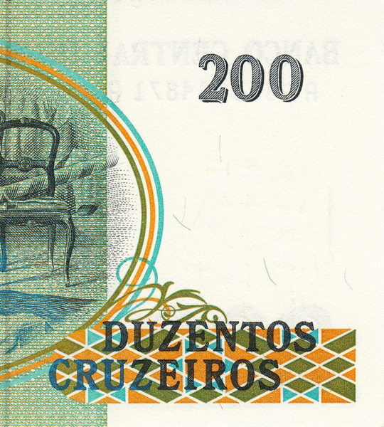 200 Cruzeiros, Brasile, anno 1990, aUNC 005017 фото 200 Cruzeiros, Brasile, anno 1990, aUNC 005017 фото