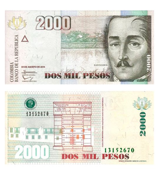 2000 Pesos, Colombia, 2013, UNC