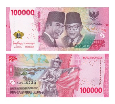 100000 Rupiah, Індонезія, 2022 рік, UNC 000714 фото