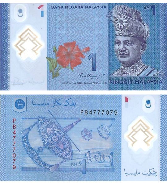 1 ринггит, Малайзия, 2021 год, UNC Polymer 004402 фото 1 ринггит, Малайзия, 2021 год, UNC Polymer 004402 фото