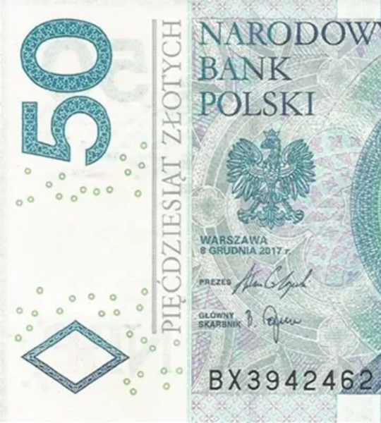 50 złotych, Polska, 2017 rok, UNC