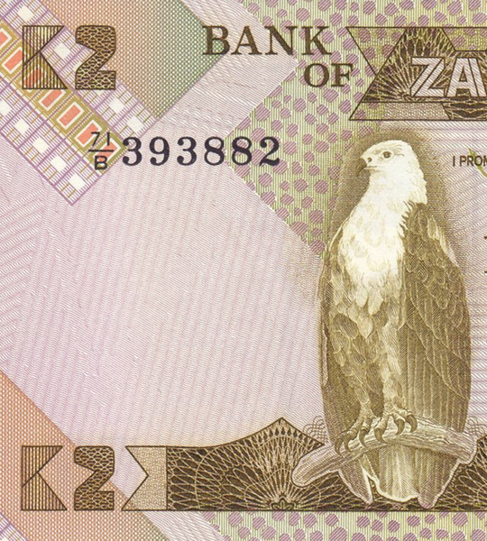 10 банкнот 2 Kwacha, Замбія, 1988 рік, UNC 003772 фото