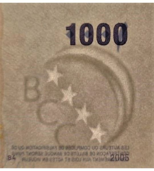 1000 Franków, Komory, rok 2005 (2021), UNC