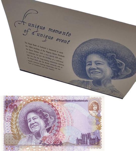 20 Funtów, Szkocja, 2000, UNC Pamiątkowy w folderze prezentacyjnym