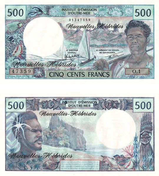 500 Francs, Нові Гебриди, 1979 рік, UNC 004553 фото 500 Francs, Нові Гебриди, 1979 рік, UNC 004553 фото
