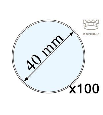 100 капсул для монет - 40 мм, Kammer 001986 фото