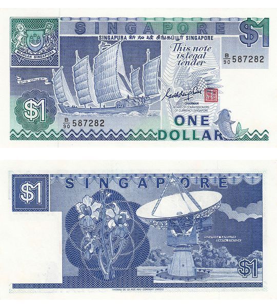 1 Dollar, Сінгапур, 1987 рік, UNC 004353 фото 1 Dollar, Сінгапур, 1987 рік, UNC 004353 фото