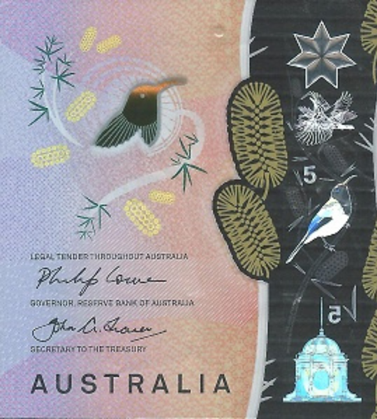 5 dolarów, Australia, 2018 rok, UNC Polymer