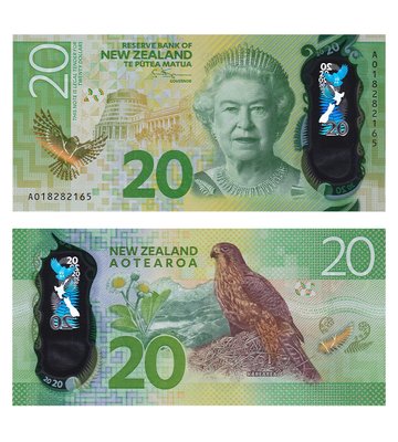 20 Dollars, New Zealand, 2016, UNC Polymer