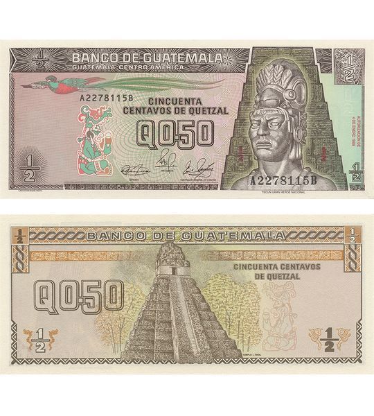 1/2 Quetzal, Гватемала, 1989 рік, UNC 004249 фото 1/2 Quetzal, Гватемала, 1989 рік, UNC 004249 фото