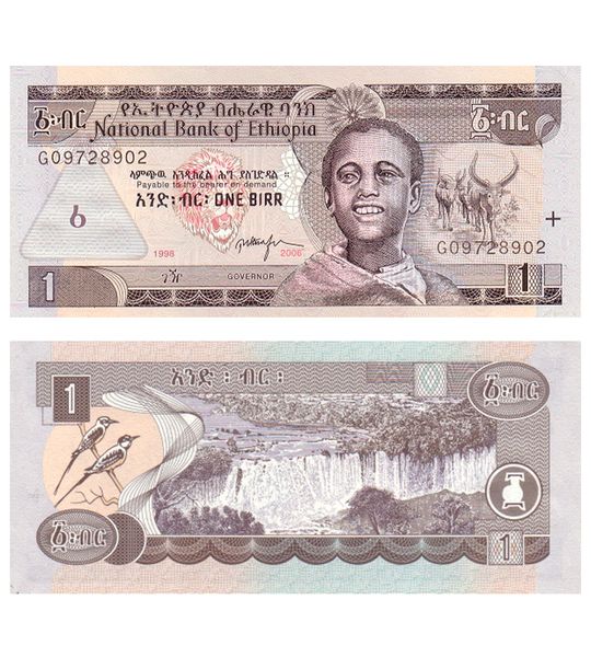 1 Birr, Etiopia, 2006 ( 1998 ), UNC