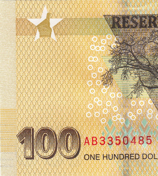 100 Dollars, Зімбабве, 2020 ( 2022 ) рік, UNC 000740 фото