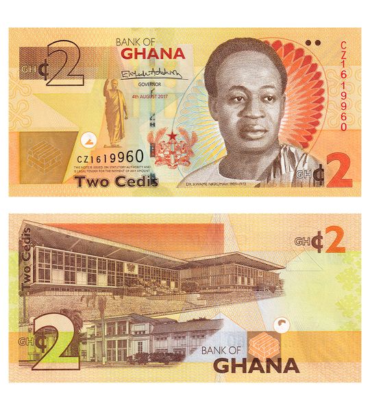 2 Cedis, Ghana, 2017, UNC