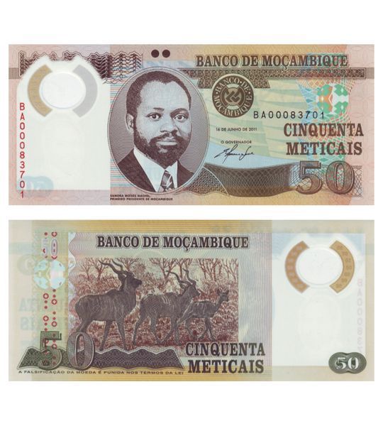 50 Meticais, Mosambik, 2011, UNC Polymer 002805 фото 50 Meticais, Mosambik, 2011, UNC Polymer 002805 фото